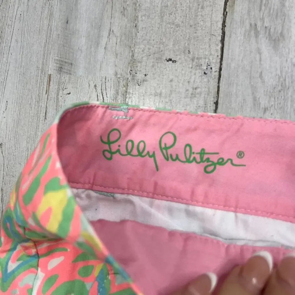 Lilly Pulitzer Barclay Shorts Women’s Size 6 Sandbar‎ Blue Make a Splash Pattern - Picture 2 of 4
